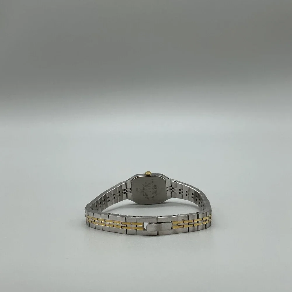 Vintage Seiko Womens Watch 16mm Silver Tone Bracelet 2C20-5200 New Battery 6.5